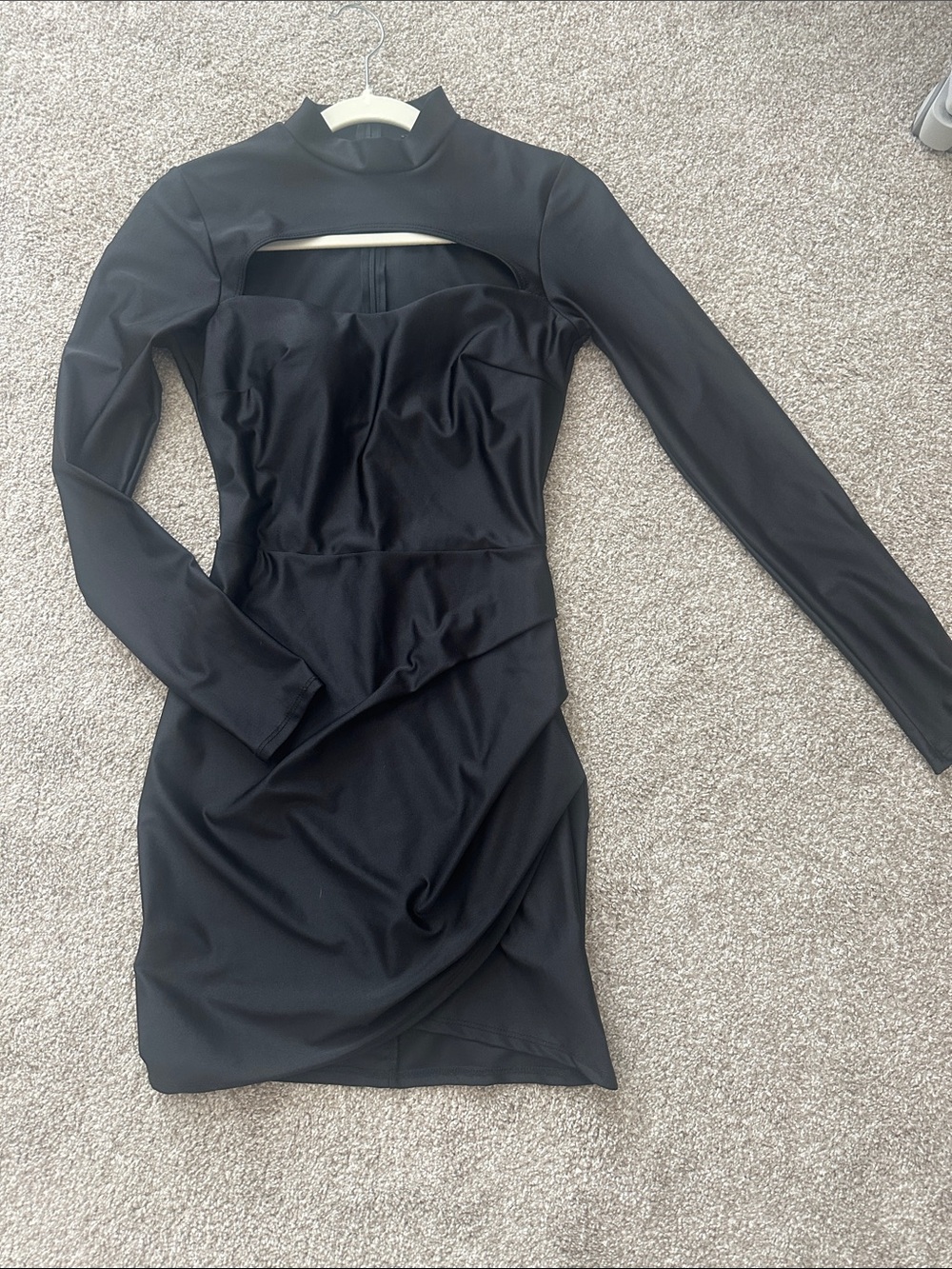 Fashion Nova Black Long-Sleeve Cutout Bodycon Dress